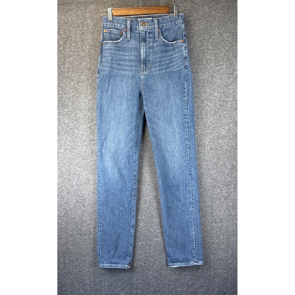 Madewell The Momjean Women 26 Blue High Rise Tapered Denim Academia Cowgirl EUC